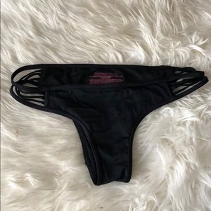 Victoria’s Secret Black Strappy Bikini Bottoms